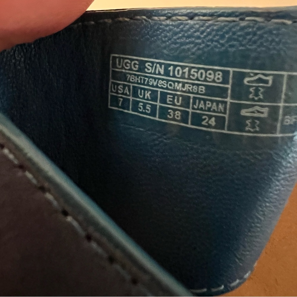 Ugg Blue Nubuck Elena Cork Espadrille Wedge Sandals, Size 7, GUC - Picture 9 of 13